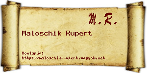 Maloschik Rupert névjegykártya